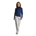 Girls navy blue viscose blend turtleneck jumper