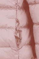 Girls pink quilted jacket with zip and removable hood