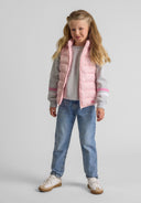 Girls pink Girls quilted gilet with full zip and removable hood