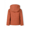 Cozy girls teddy fleece hooded jacket in rust color