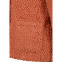 Cozy rust-colored girls teddy fleece hooded jacket with textured surface
