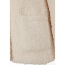 Girls teddy fleece hooded jacket in cream shearling with plush texture and seams