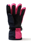 Girls pink Girls waterproof ski gloves with reflective panel