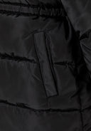 Girls black winter coat with faux fur trim and warm linning