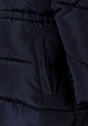 Girls navy winter coat with faux fur trim and warm linning