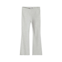 Kids rib flare leggings pack with elastic waistband in light gray ribbed knit