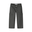 Kids wide leg combat pants in dark olive green with pockets