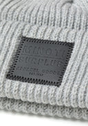 Gray knitted fisherman hat with Minoti Surplus label
