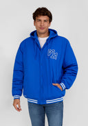 Men cobalt blue baseball style jacket