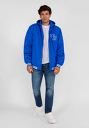 Men cobalt blue baseball style jacket