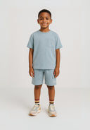 Light blue short sleeve t-shirt with chest pocket in menâ€™s set