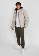 Men grey PU jacket