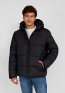 Men black PU jacket