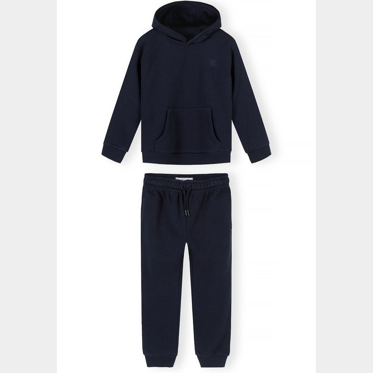 Hoodie and slim-fit joggers set in navy — complete product view for square Shop card