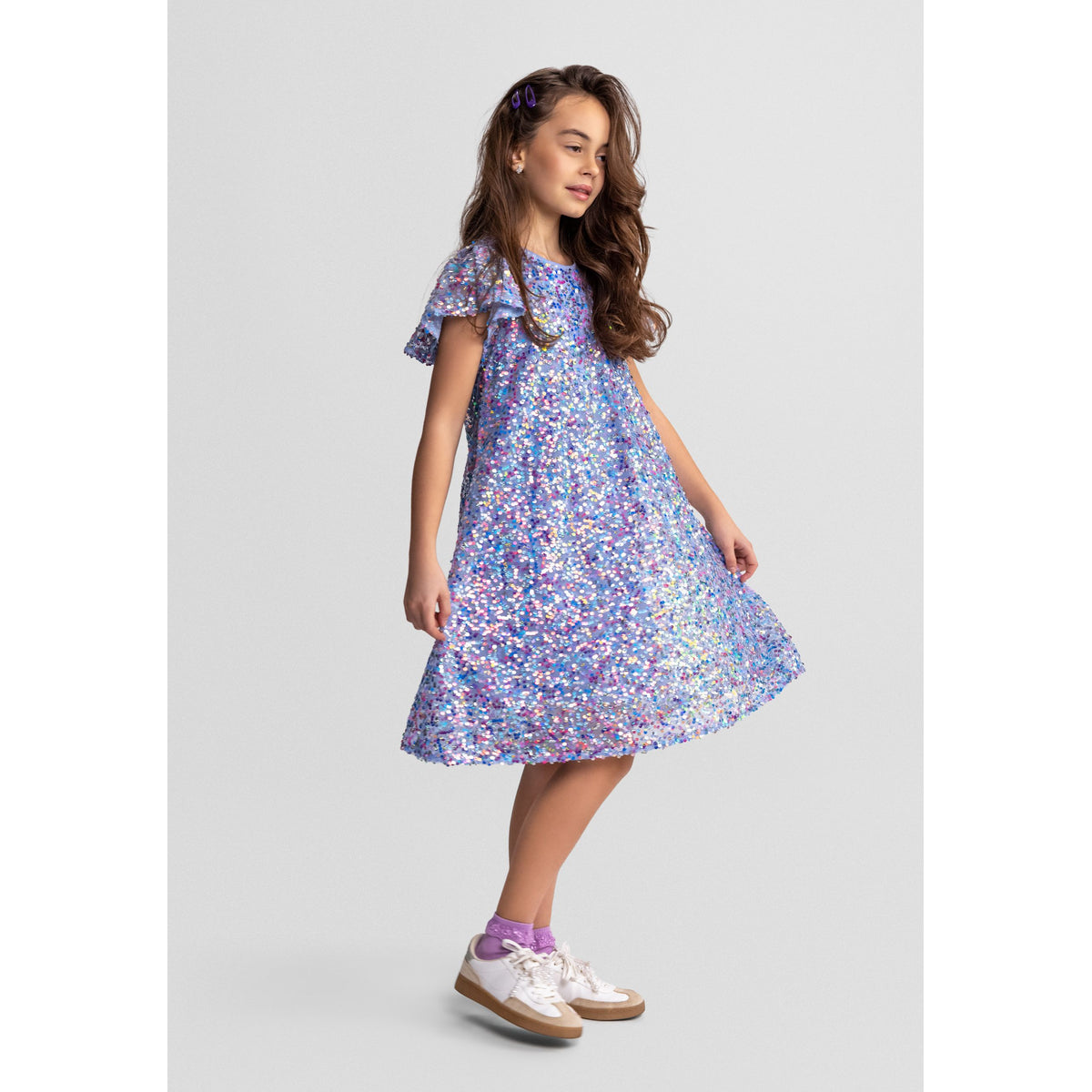 Girls' sequin dress in blue — complete product view for square Shop card