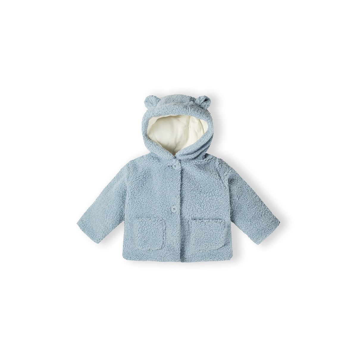 Boys' teddy jacket in light blue — complete product view for square Shop card