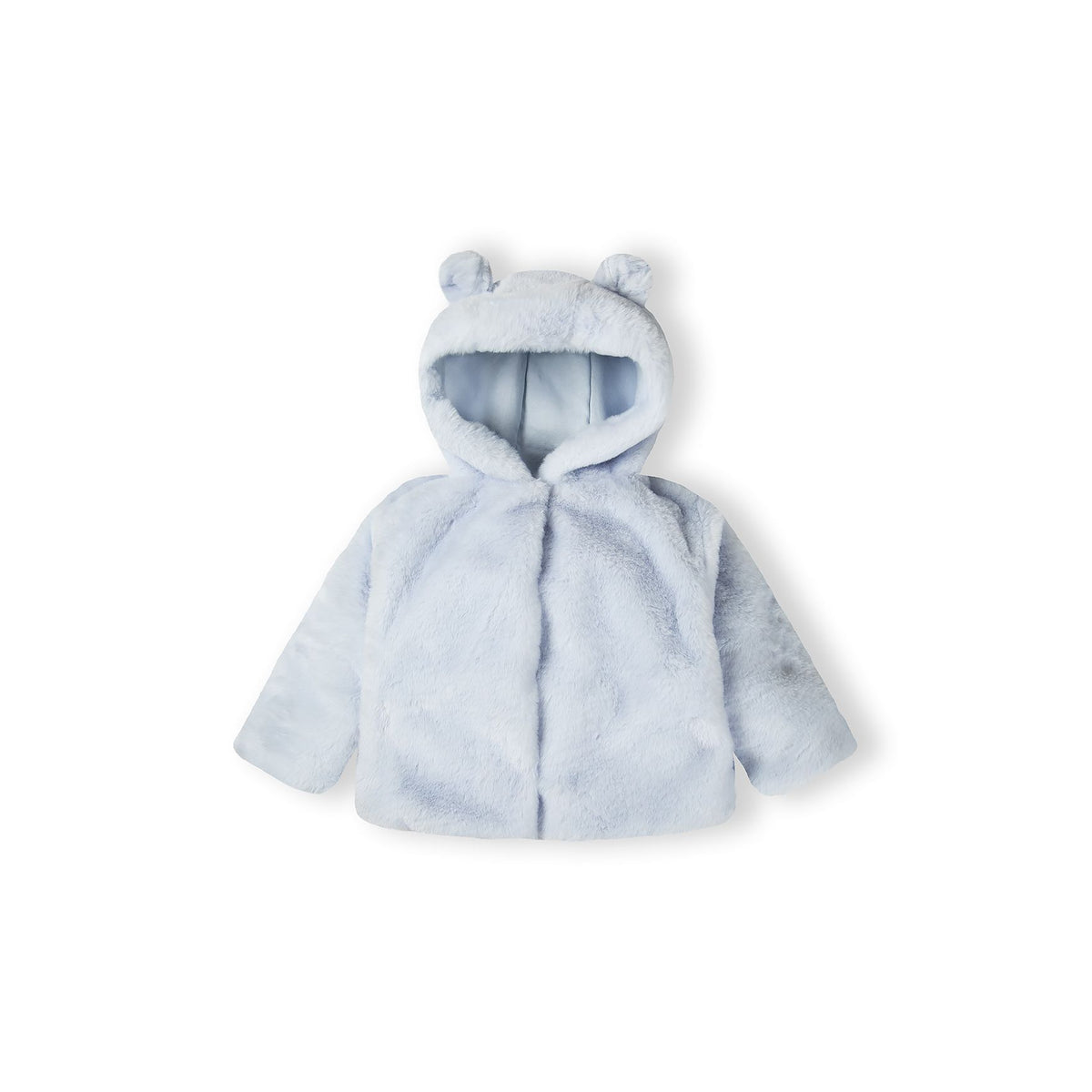 Boys' fluffy hooded jacket in light blue — complete product view for square Shop card