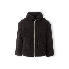 Girls' teddy jacket in black