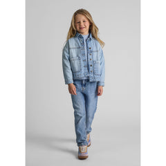 Girls' denim jacket in light blue