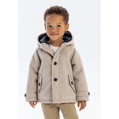 Boys' hooded coat in beige