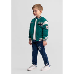 Boys' varsity jacket in green — complete product view for square Shop card