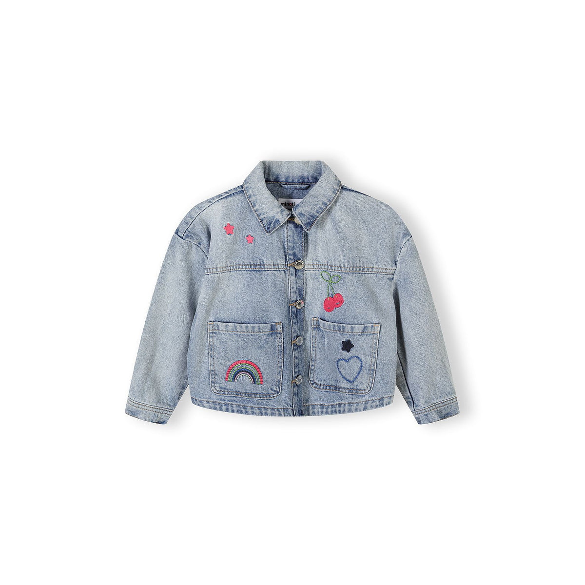 Girls' denim jacket in light blue — complete product view for square Shop card
