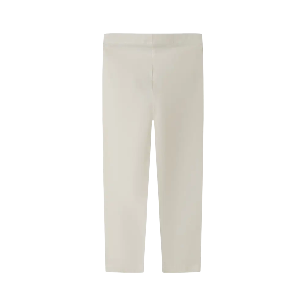 Single charcoal grey jersey leggings laid flat with Minoti label visible at waistband on black background