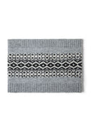 Gray fair isle knitted scarf in three-piece set
